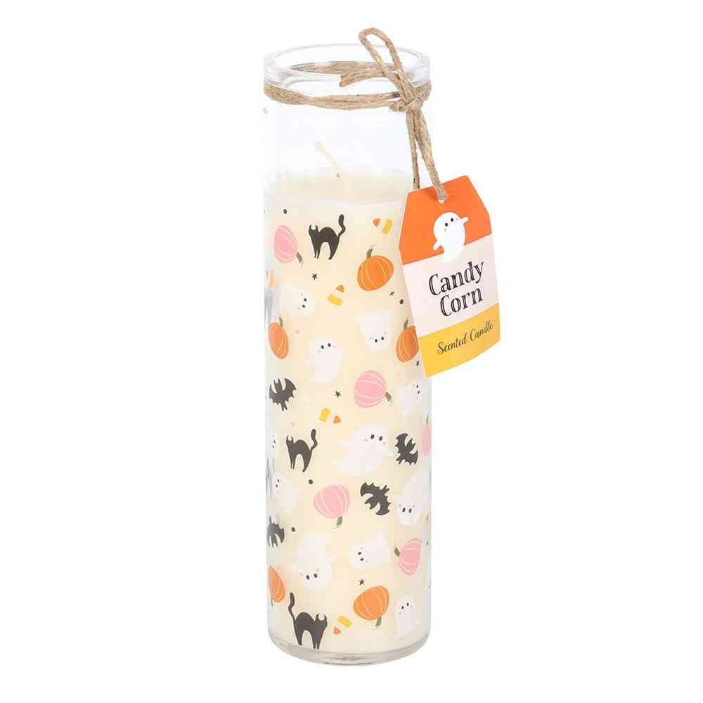 Something Different - Sweet and Spooky Print Candy Corn Tube Scented Candle - Multicolours